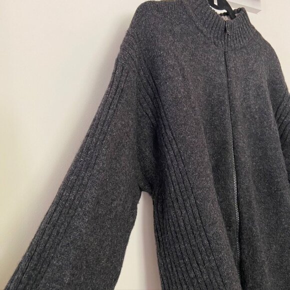 Woolrich Cardigan Chunky Knit Men's XL Lambswool Preppy Academia University Zip - Picture 9 of 12
